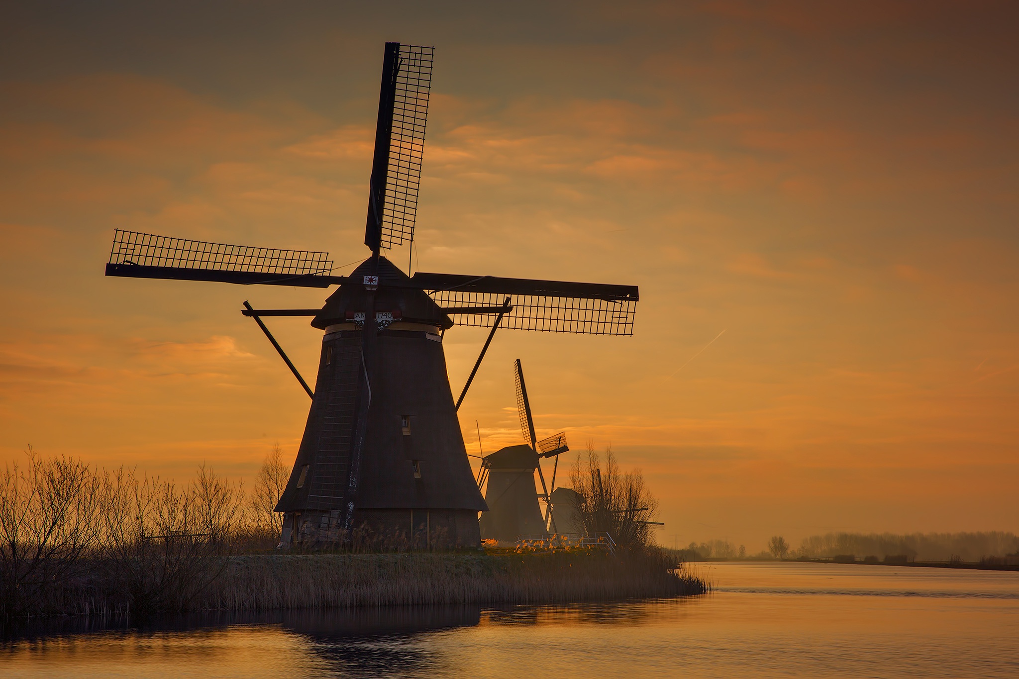 Download Man Made Windmill HD Wallpaper