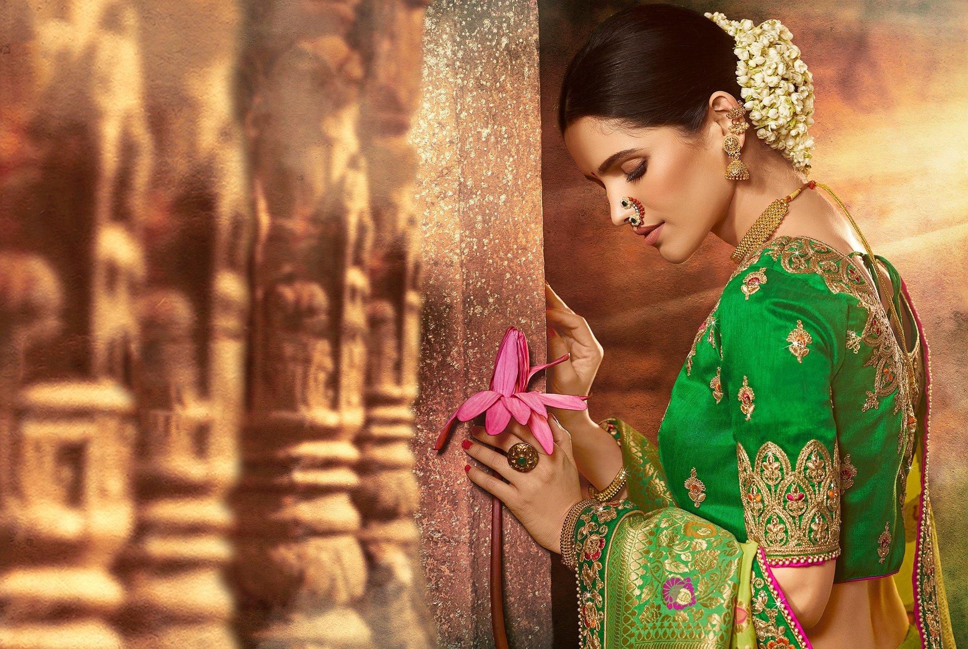 Download Black Hair Indian Model Woman Vartika Singh HD Wallpaper