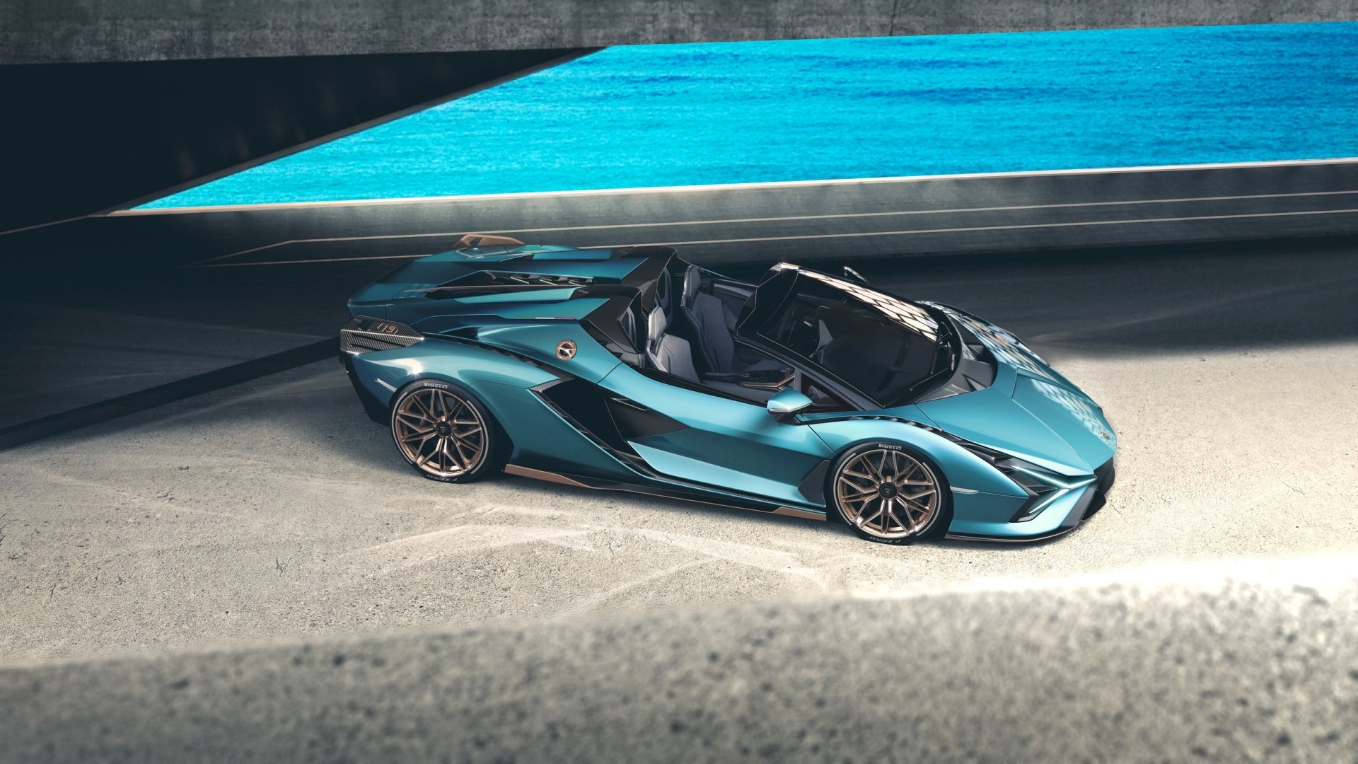 Download Supercar Car Lamborghini Vehicle Lamborghini Sián FKP 37 Roadster HD Wallpaper