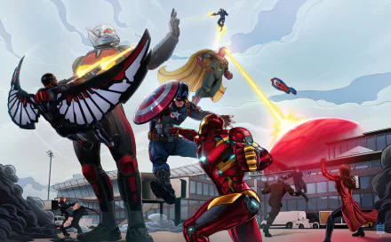 Scott Lang Giant-Man Clint Barton Hawkeye Black Widow Scarlet Witch Black Panther (Marvel Comics) War Machine spider man Vision (Marvel Comics) Ant-Man Iron Man Captain America movie Captain America: Civil War HD Desktop Wallpaper | Background Image