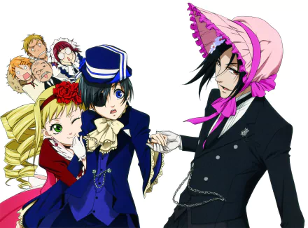 Bardroy (Black Butler) Elizabeth Ethel Cordelia Midford Tanaka (Black Butler) Sebastian Michaelis Mey Rin (Black Butler) Finnian (Black Butler) Ciel Phantomhive Anime Black Butler HD Desktop Wallpaper | Background Image