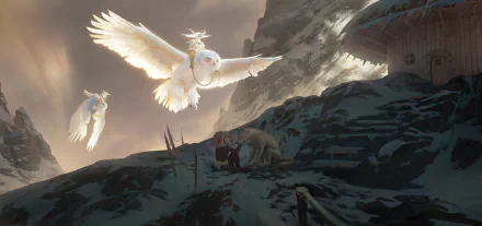 wolf fantasy owl HD Desktop Wallpaper | Background Image