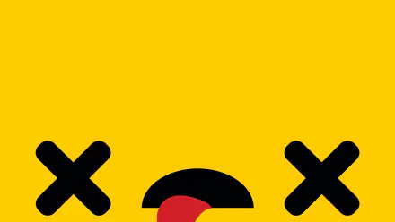 HD desktop wallpaper for Exit The Gungeon with a minimalist design featuring iconic game elements on a yellow background.