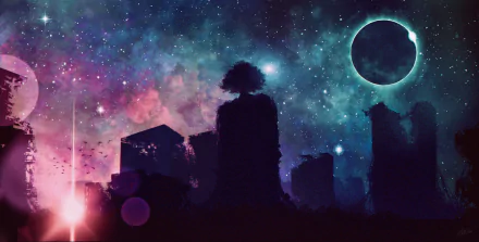 starry sky sunset night sky Anime Original anime night anime sunset Sky Anime HD Desktop Wallpaper | Background Image