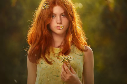 depth of field redhead woman model HD Desktop Wallpaper | Background Image