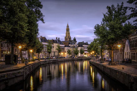 Netherlands Groningen man made canal HD Desktop Wallpaper | Background Image
