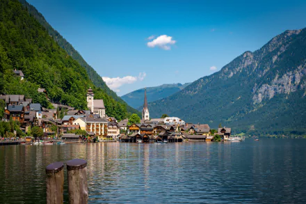 alps Austria lake mountain man made Hallstatt HD Desktop Wallpaper | Background Image