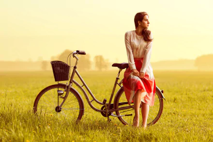 bike woman mood HD Desktop Wallpaper | Background Image