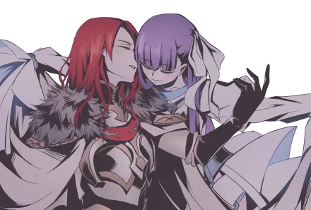 purple hair red hair Tristan (Fate/Grand Order) Archer (Fate/Grand Order) Meltlilith (Fate Series) Anime Fate/Grand Order HD Desktop Wallpaper | Background Image