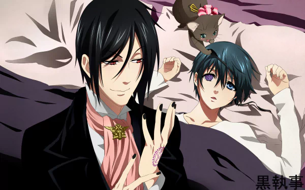 Sebastian Michaelis Ciel Phantomhive Anime Black Butler HD Desktop Wallpaper | Background Image