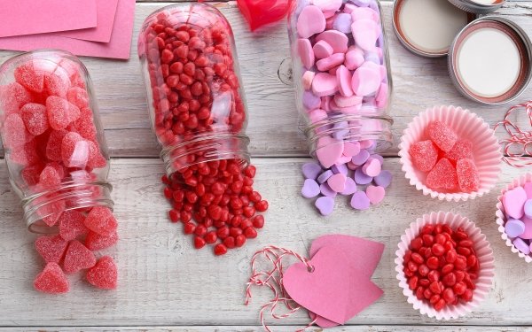 Food Candy Heart-Shaped Sweets HD Wallpaper | Background Image