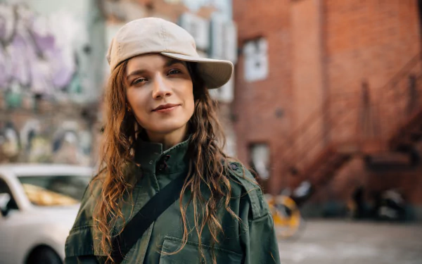 depth of field redhead cap woman model HD Desktop Wallpaper | Background Image
