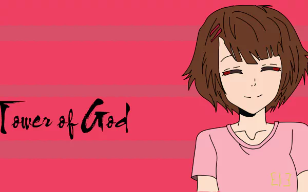 HD PC desktop wallpaper featuring Androssi Zahard from the anime Tower of God (Kami no Tou) with a minimalist red background and stylized Tower of God text.