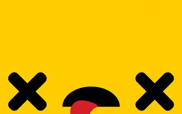 HD desktop wallpaper for Exit The Gungeon with a minimalist design featuring iconic game elements on a yellow background.