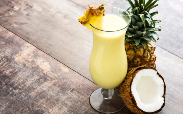drink pineapple coconut glass food cocktail HD Desktop Wallpaper | Background Image