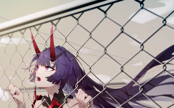 pink eyes purple hair long hair horns Herrscher of Thunder video game Honkai Impact 3rd HD Desktop Wallpaper | Background Image