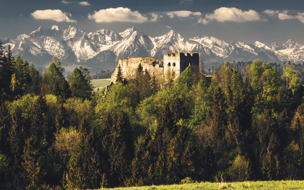 mountain landscape man made Czorsztyn Castle HD Desktop Wallpaper | Background Image