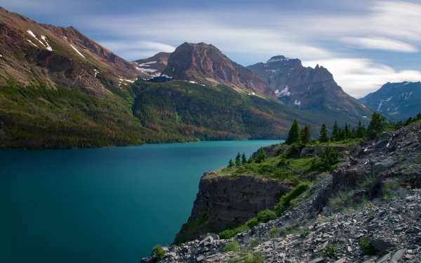 lake mountain nature glacier national park HD Desktop Wallpaper | Background Image