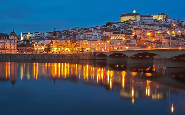 Portugal river bridge man made Coimbra HD Desktop Wallpaper | Background Image
