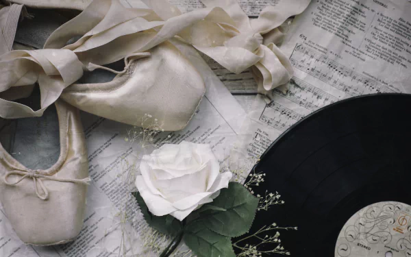 vinyl rose sheet music photography vintage HD Desktop Wallpaper | Background Image