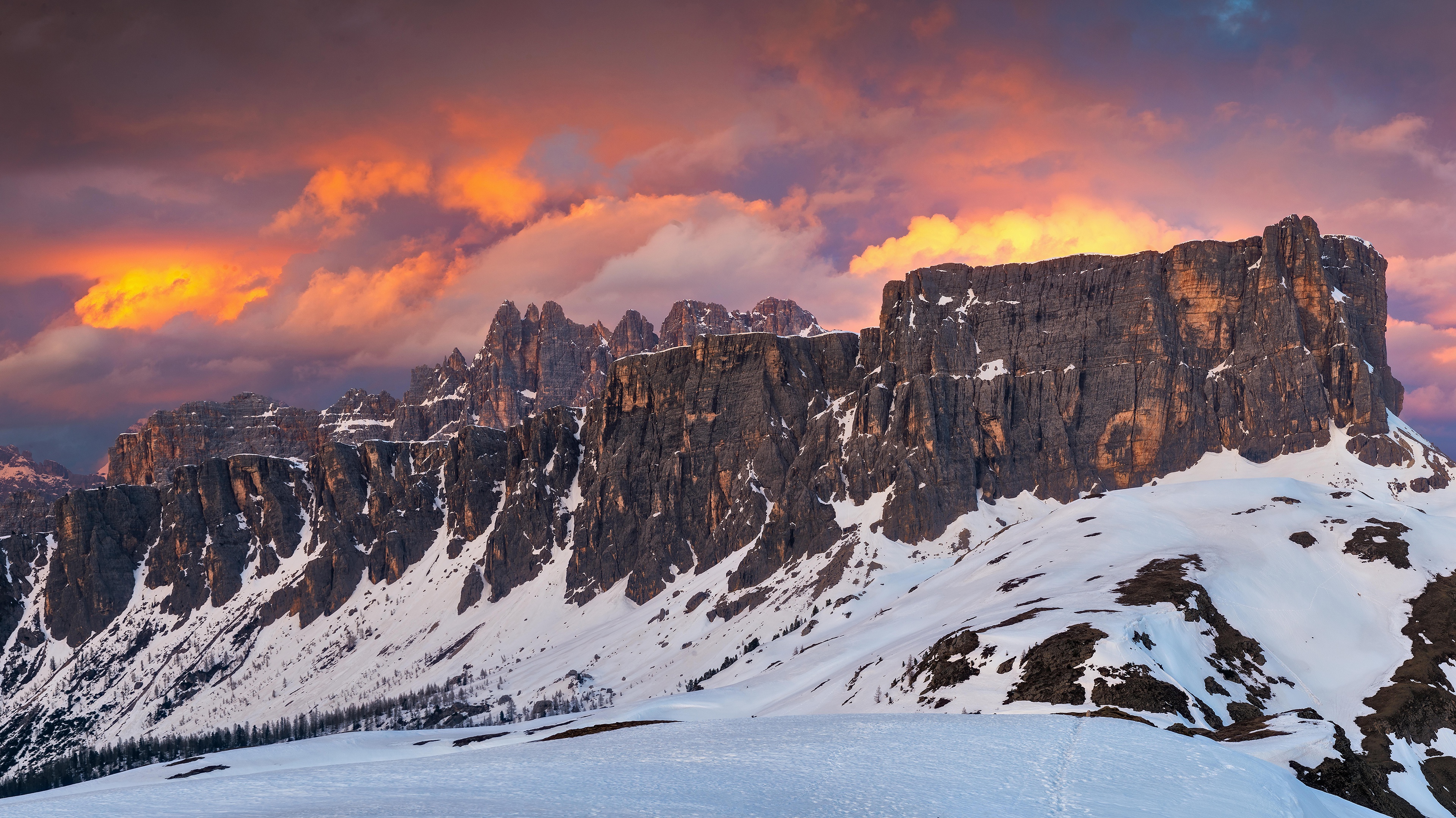 Download Snow Winter Alps Nature Mountain 4k Ultra HD Wallpaper