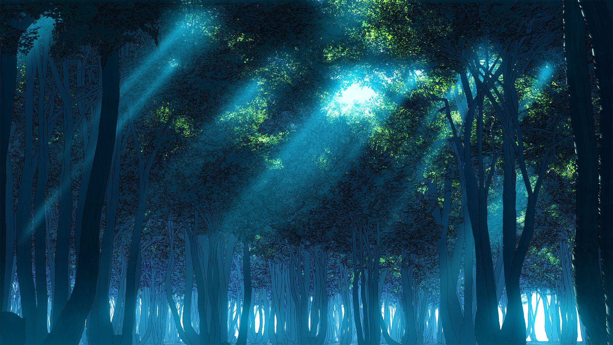 Dark Forest Background With Moon Dark Anime Forest HD wallpaper  Pxfuel