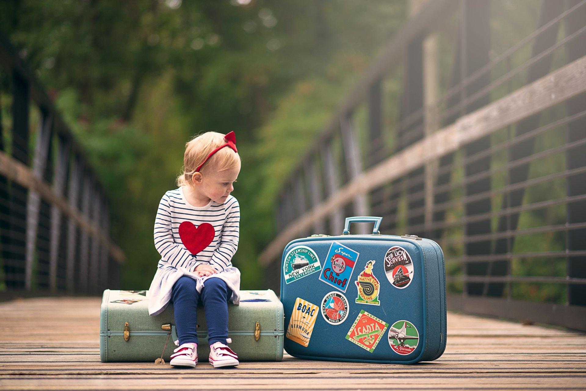Download Mood Suitcase Photography Child 4k Ultra HD Wallpaper