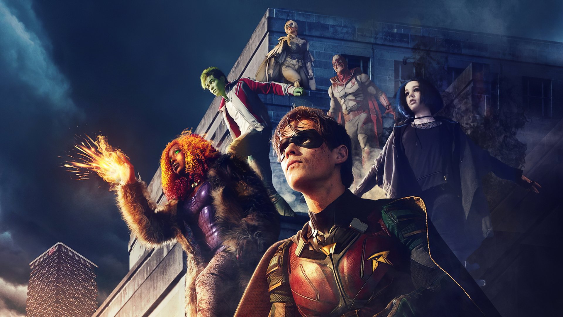 Download Dick Grayson Garfield Logan Dove (DC Comics) Hawk (DC Comics) Starfire (DC Comics) Raven (DC Comics) Beast Boy Robin (DC Comics) TV Show Titans HD Wallpaper