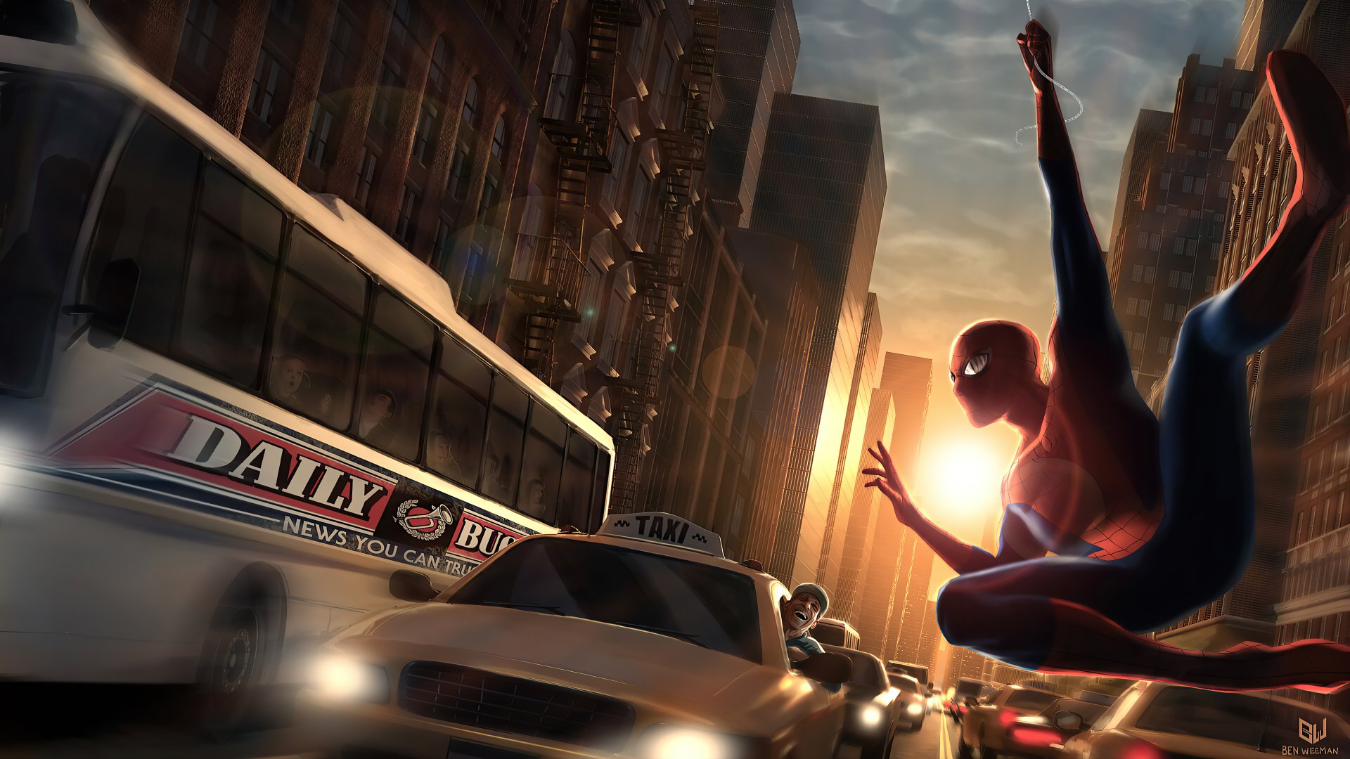 Download Comic Spider Man 4k Ultra HD Wallpaper by Ben Weeman