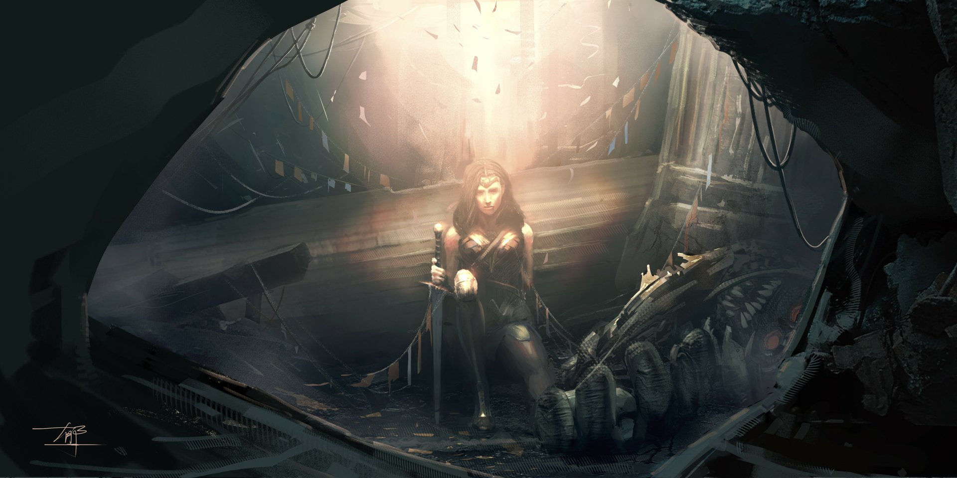 Download DC Comics Comic Wonder Woman HD Wallpaper by Bruce Yu