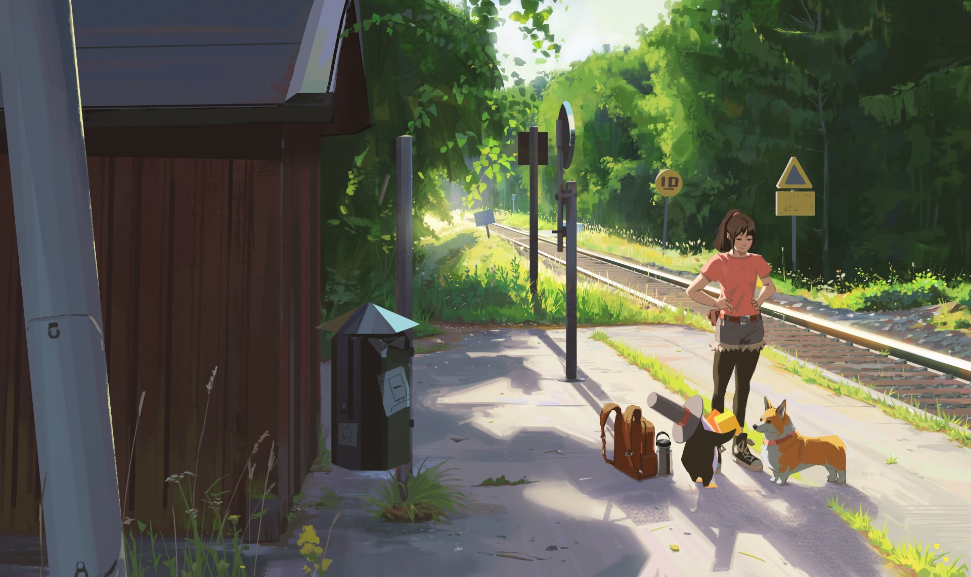 Anime Journey with Dog - 4K Ultra HD Wallpaper by Atey Ghailan