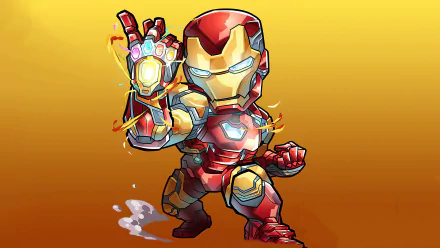 chibi Comic Iron Man HD Desktop Wallpaper | Background Image