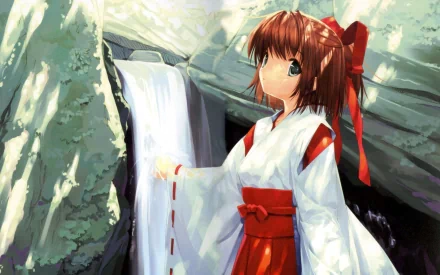 Anime shrine maiden HD Desktop Wallpaper | Background Image