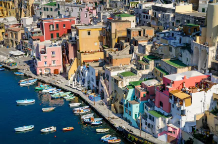 boat house Procida Italy man made town HD Desktop Wallpaper | Background Image