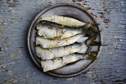  Grilled headless sardines by Dana Tentis