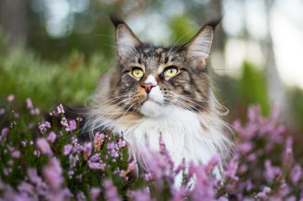 heather maine coon Animal cat HD Desktop Wallpaper | Background Image
