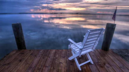 chair sunset photography lake HD Desktop Wallpaper | Background Image