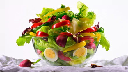 radish lettuce vegetable pepper egg food salad HD Desktop Wallpaper | Background Image