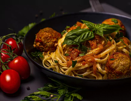 tomato pasta meal food meatball HD Desktop Wallpaper | Background Image