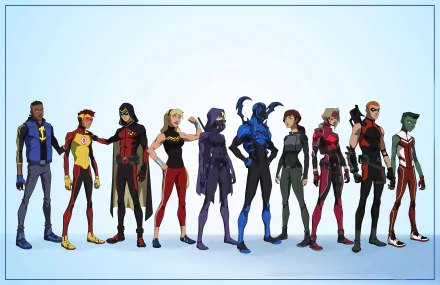 Young Justice (TV Show) Jaime Reyes Bart Allen Tim Drake 13 (DC Comics) Beast Boy Arsenal (DC Comics) Arrowette (DC Comics) Spoiler (DC Comics) Wonder Girl Robin (DC Comics) Kid Flash Static (DC Comics) Blue Beetle (DC Comics) TV Show Young Justice HD Desktop Wallpaper | Background Image