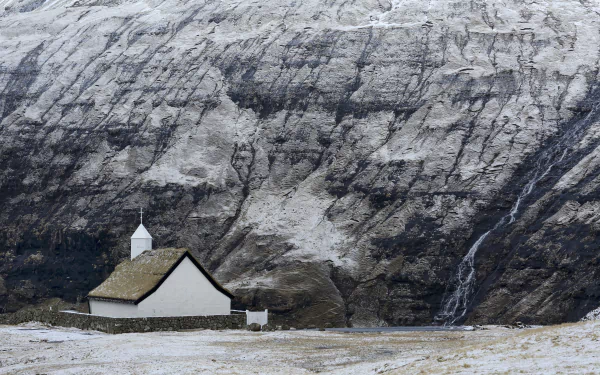  Saksunar kirkja also known as Church of Saksun, Faroe Islands