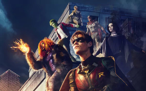 Dick Grayson Garfield Logan Dove (DC Comics) Hawk (DC Comics) Starfire (DC Comics) Raven (DC Comics) Beast Boy Robin (DC Comics) TV Show titans HD Desktop Wallpaper | Background Image