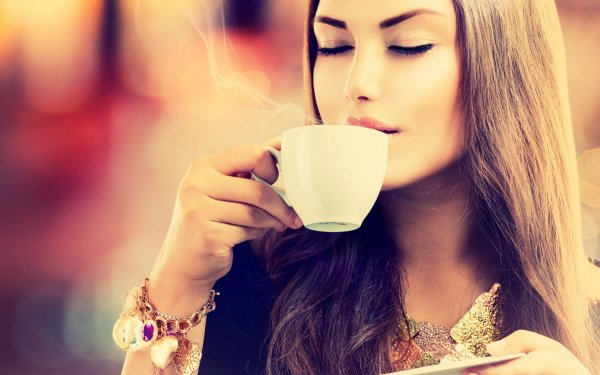Women Mood Coffee Model HD Wallpaper | Background Image