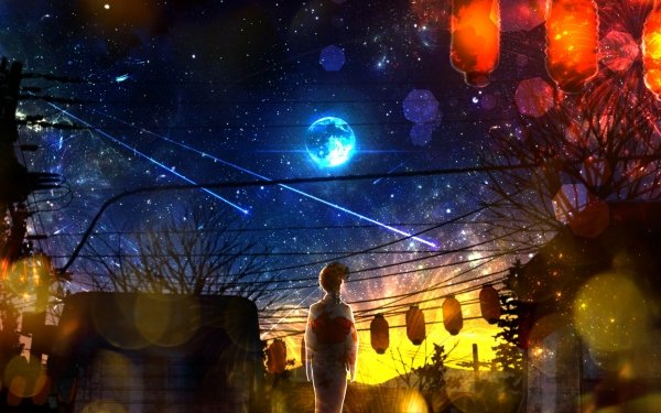 Anime Original Sky Night HD Wallpaper | Background Image