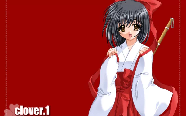 Anime shrine maiden HD Desktop Wallpaper | Background Image