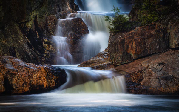 boulder nature waterfall HD Desktop Wallpaper | Background Image