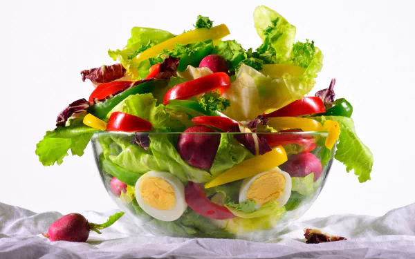 radish lettuce vegetable pepper egg food salad HD Desktop Wallpaper | Background Image