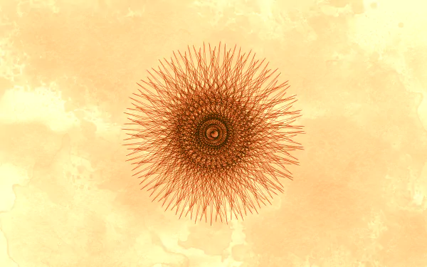 HD PC desktop wallpaper featuring an abstract brown guilloche pattern with artistic, intricate radial design on a soft beige background.