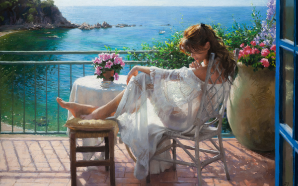 Women Artistic Painting Sea HD Wallpaper | Background Image