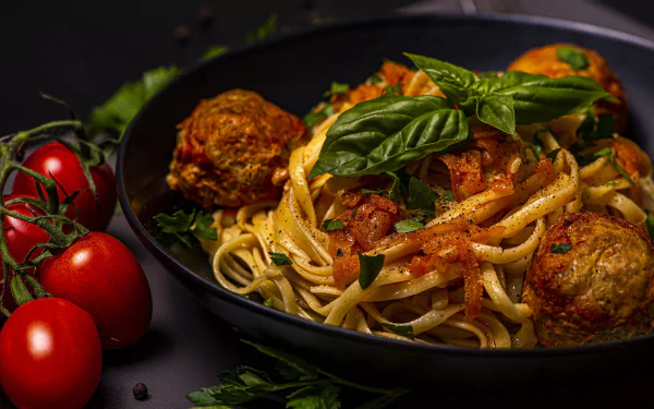 tomato pasta meal food meatball HD Desktop Wallpaper | Background Image